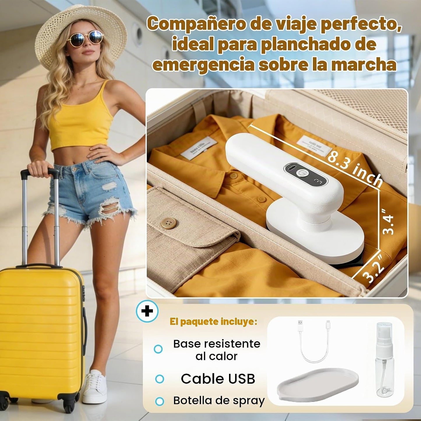 SL Euthtion Mini plancha de viaje inalámbrica para ropa, portátil r...