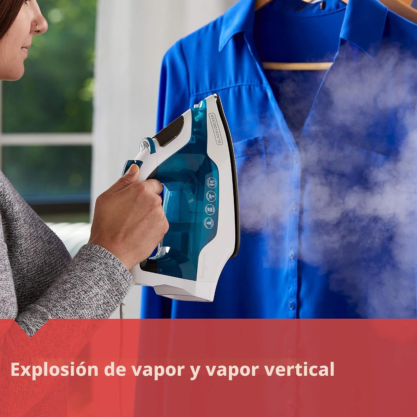 BLACK+DECKER - Plancha de vapor fácil para ropa con tecnología Smar...