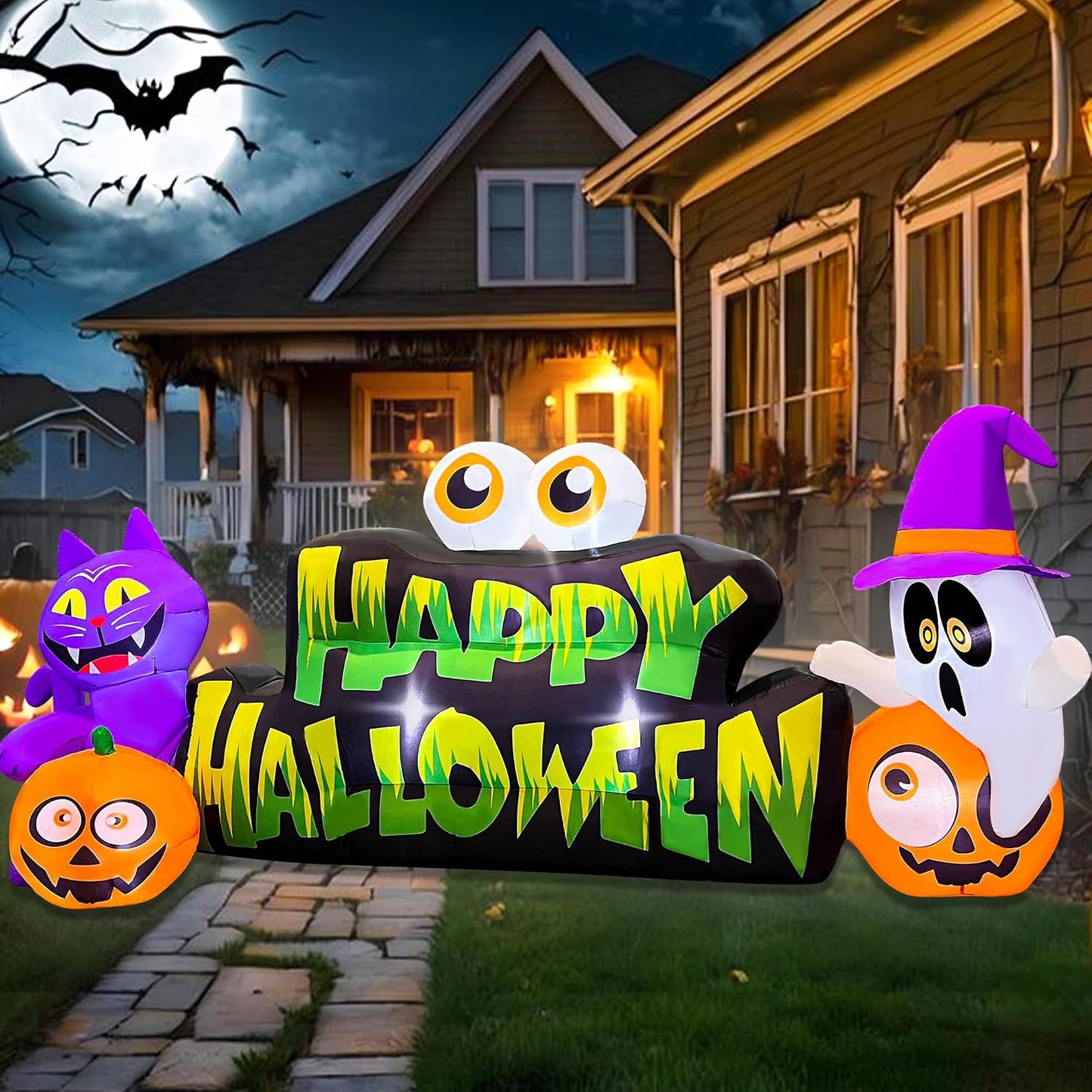 BLOWOUT FUN - Pancarta inflable de Halloween de 10 pies con diseño...