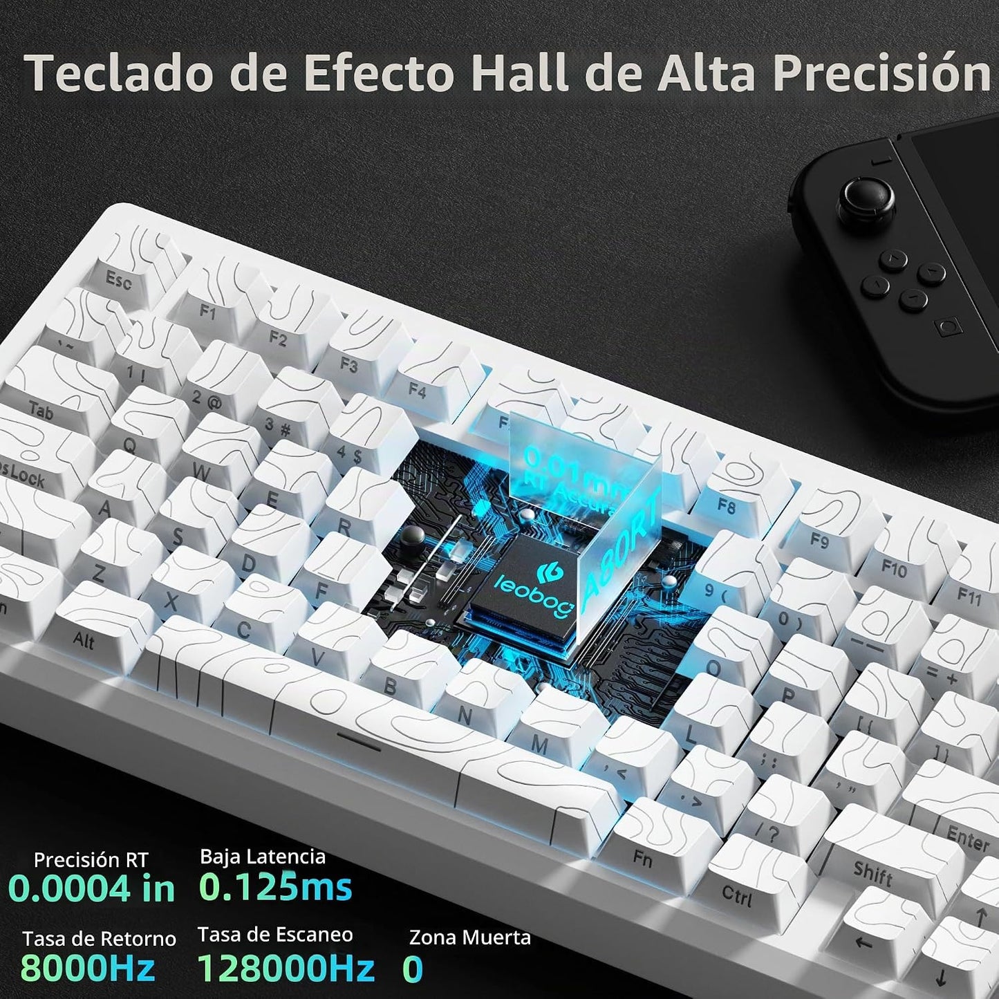LEOBOG A80 RT Ultra HE Teclado mecánico inalámbrico para juegos 75%...