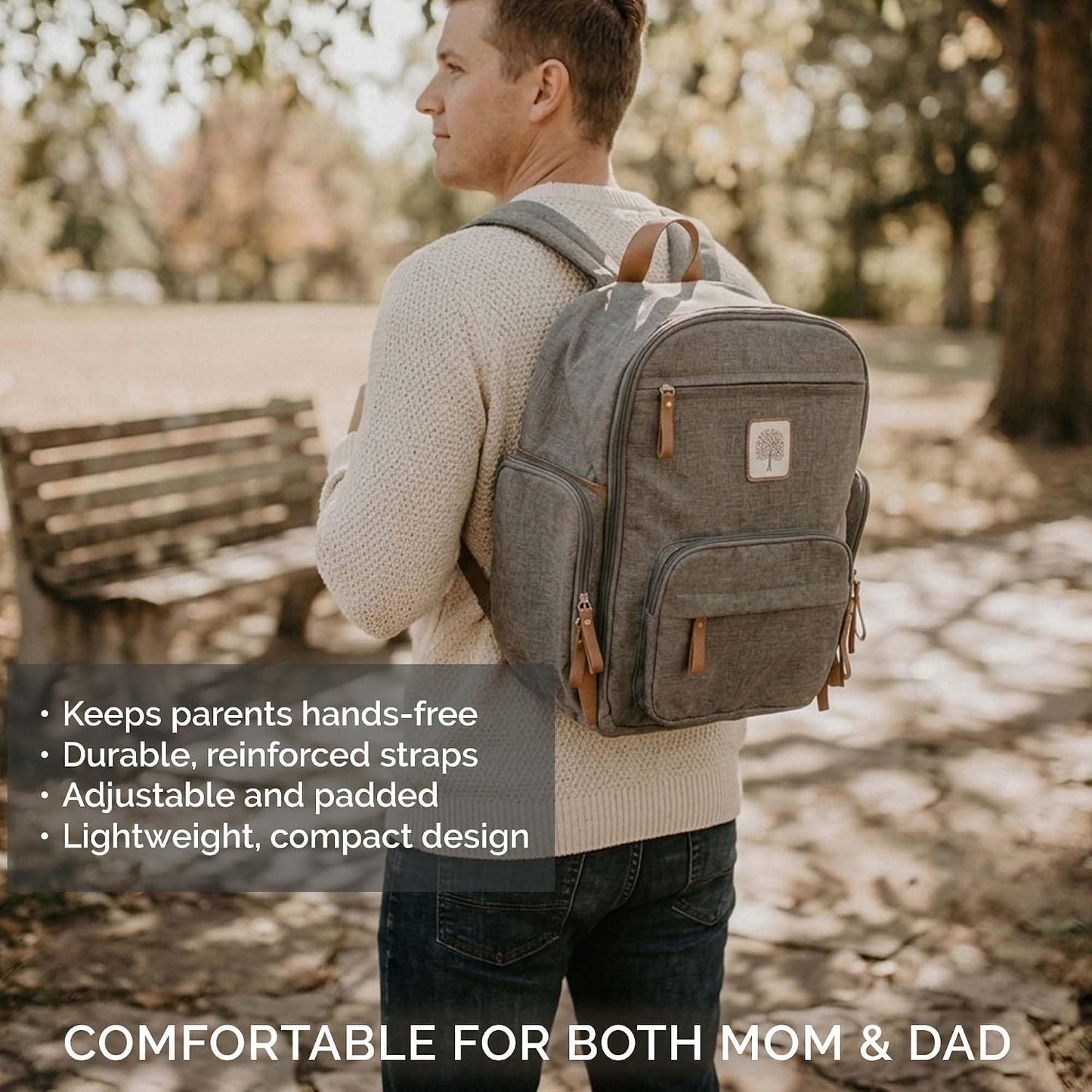Parker - Mochila para pañales para bebé, bolsa de pañales con crema...