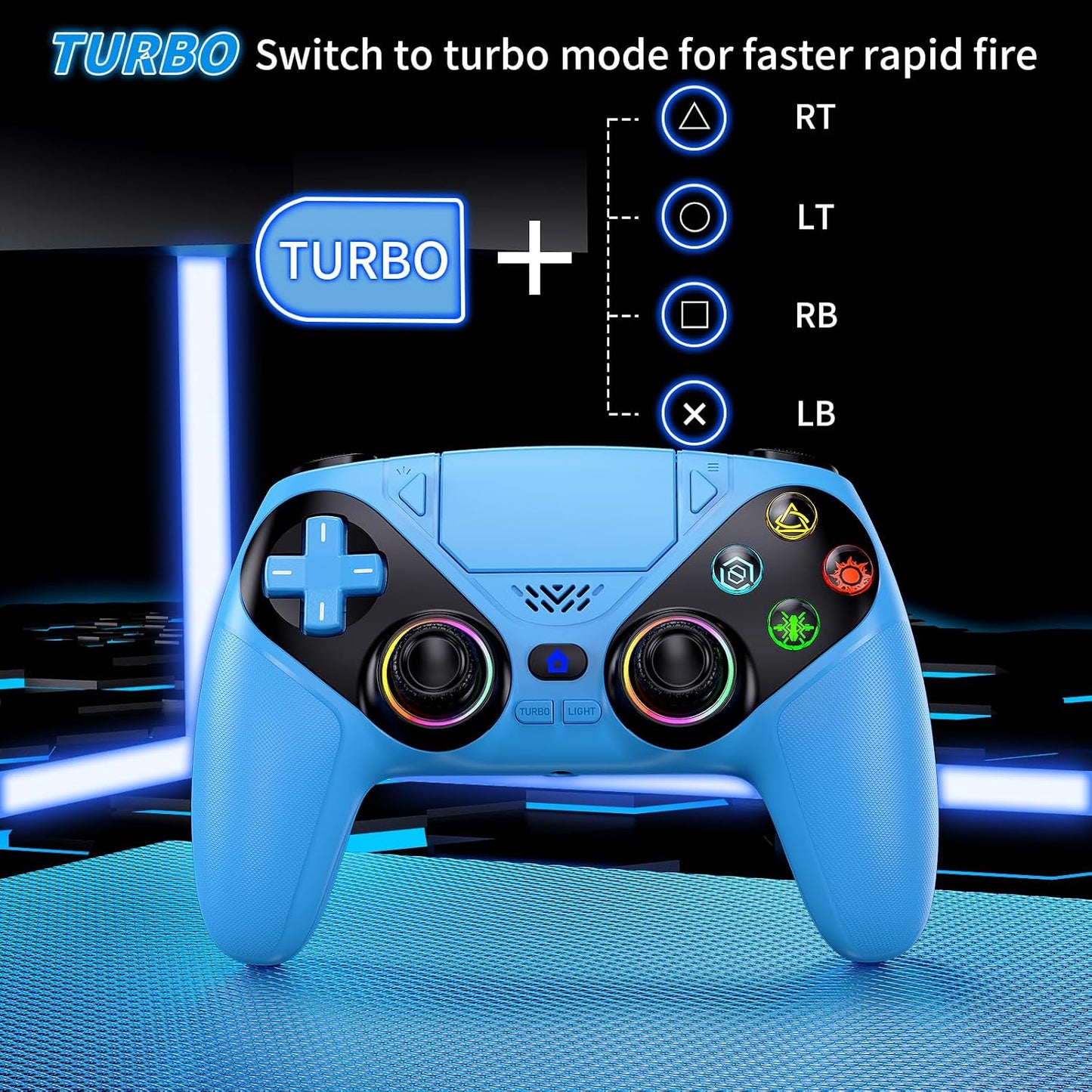 Gamrombo Controlador inalámbrico LED para PS5, compatible con PS5 P...