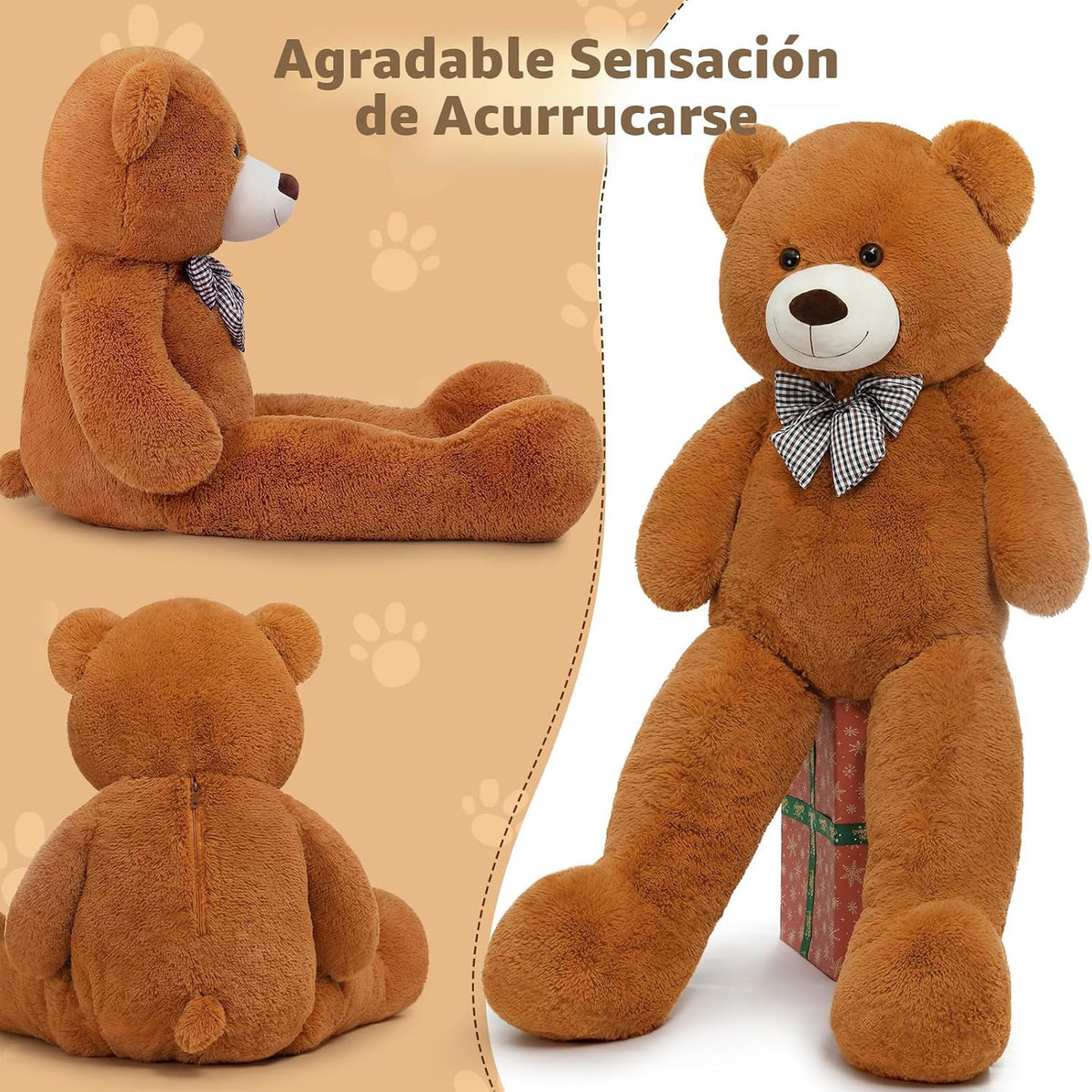 MaoGoLan Oso de peluche gigante marrón de 4 pies, adorable y tierno...