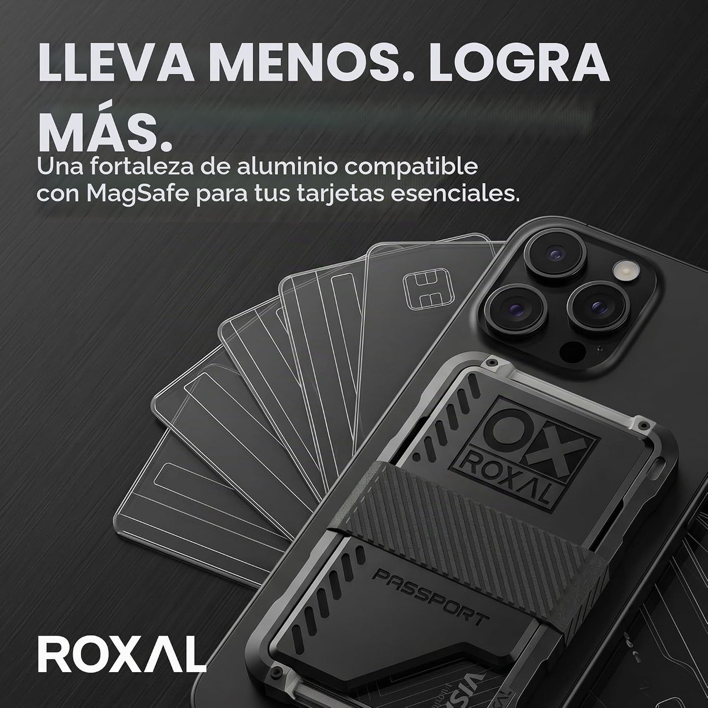 Roxal Cartera para tarjetas compatible con Passport Magsafe, Negro...