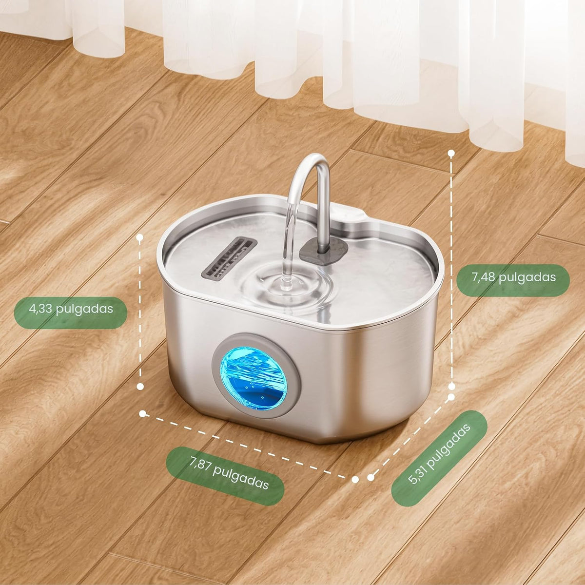 Fuente de agua para gatos de acero inoxidable: Fuente para gatos de...