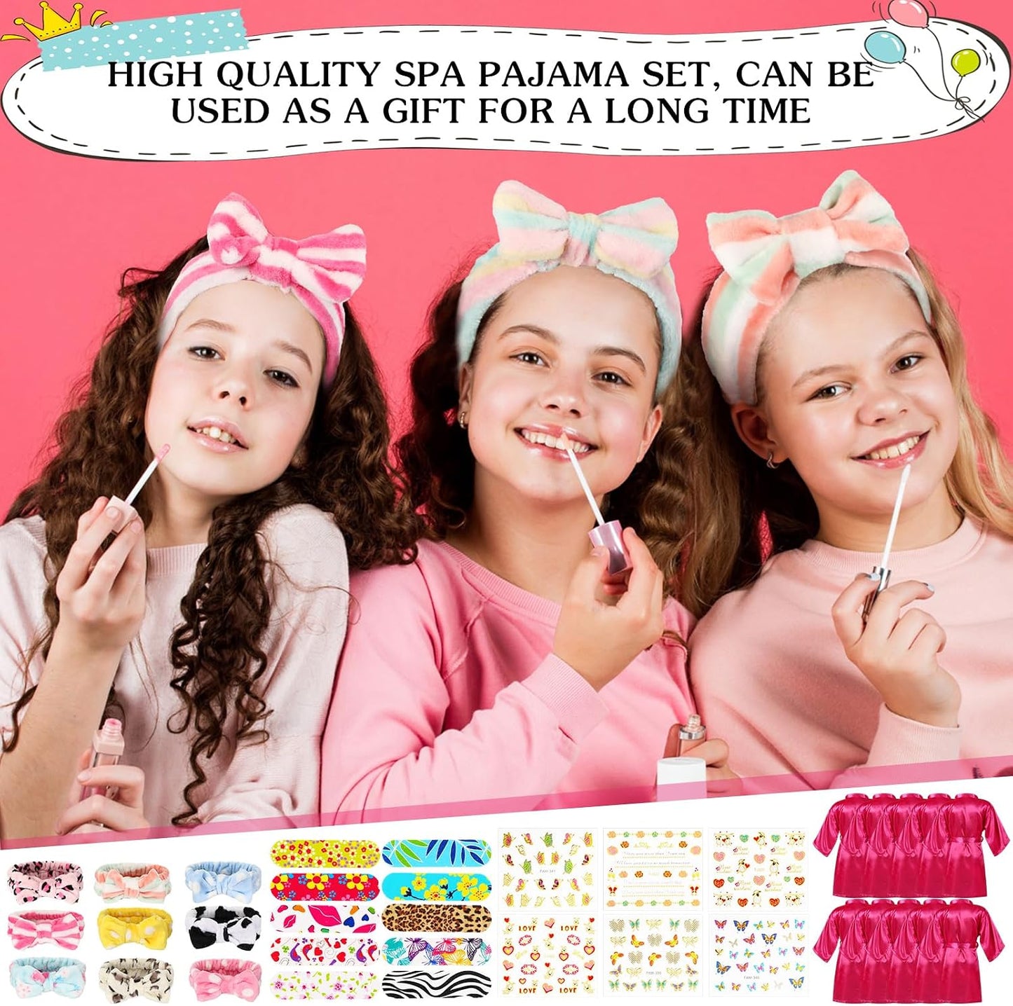 Suhine Juego de 6 juegos de spa para niñas, suministros para fiesta...