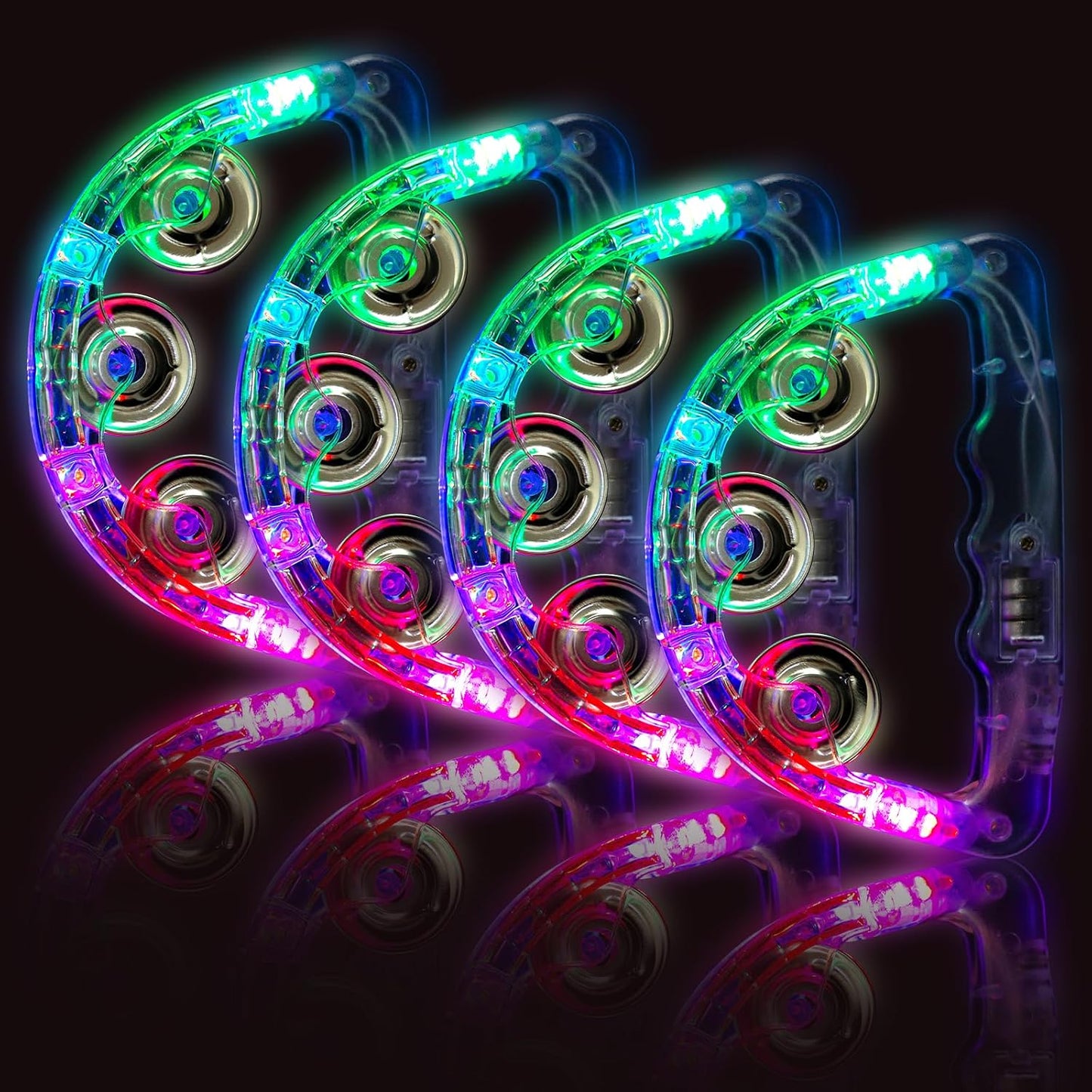 Panderetas musicales con luz LED: pandereta intermitente de mano qu...