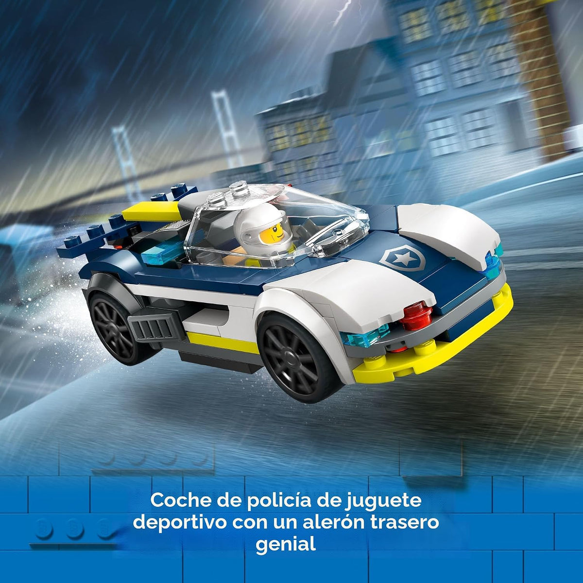 LEGO Coche de policía de la ciudad y persecución de autos musculare...