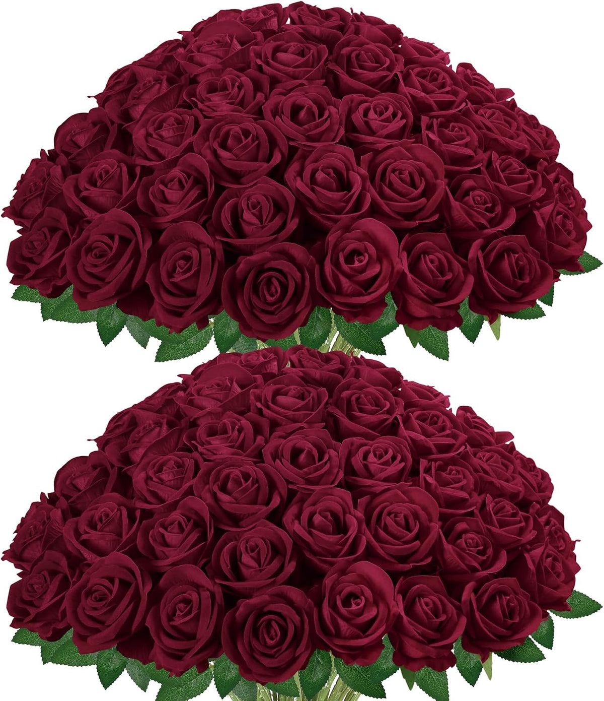 InnoGear 50 flores artificiales de seda de terciopelo de color burd...