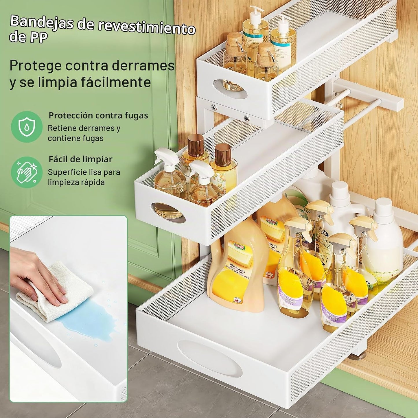 Kitstorack Organizador para debajo del fregadero, paquete de 2 unid...