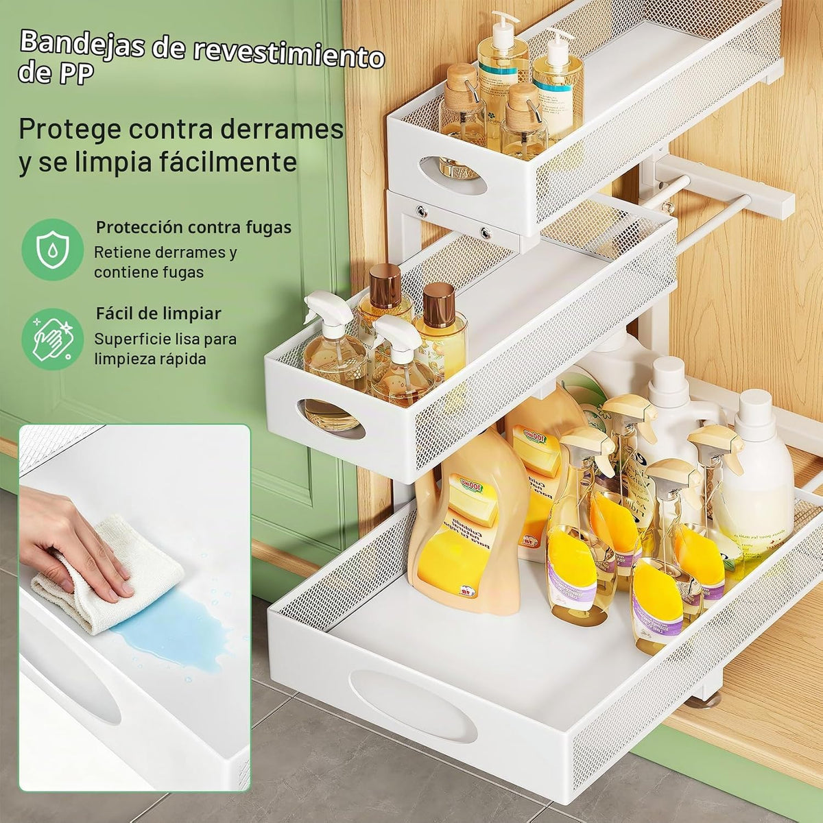 Kitstorack Organizador para debajo del fregadero, paquete de 2 unid...