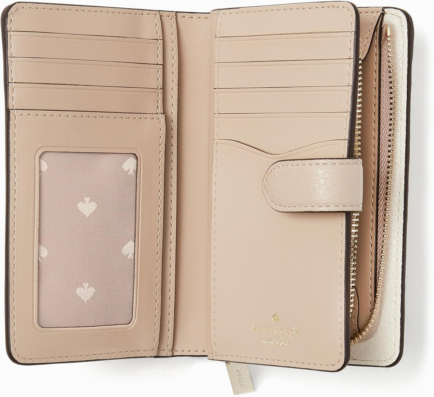 Kate Spade New York Leila - Cartera plegable compacta de piel granu...