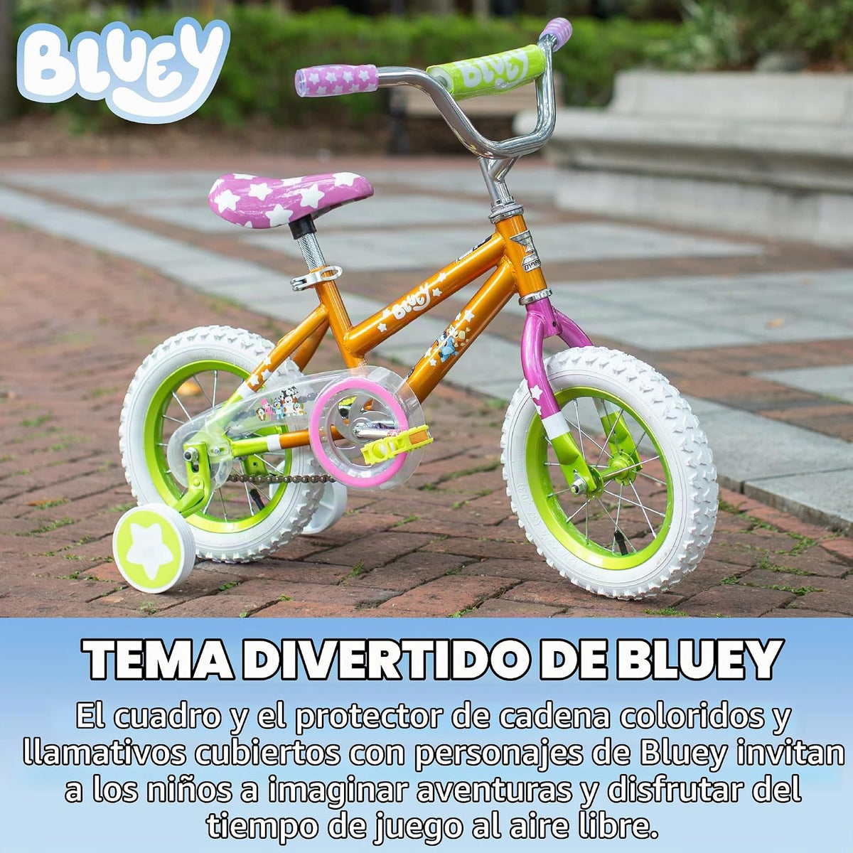 Bicicleta infantil de 12 pulgadas Bluey de Dynacraft para niños y n...