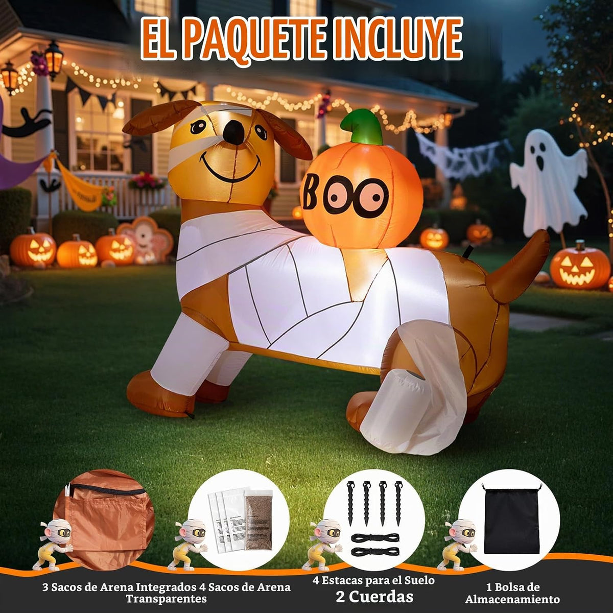 Dawdix Decoración inflable de Halloween de 5 pies para decoración a...
