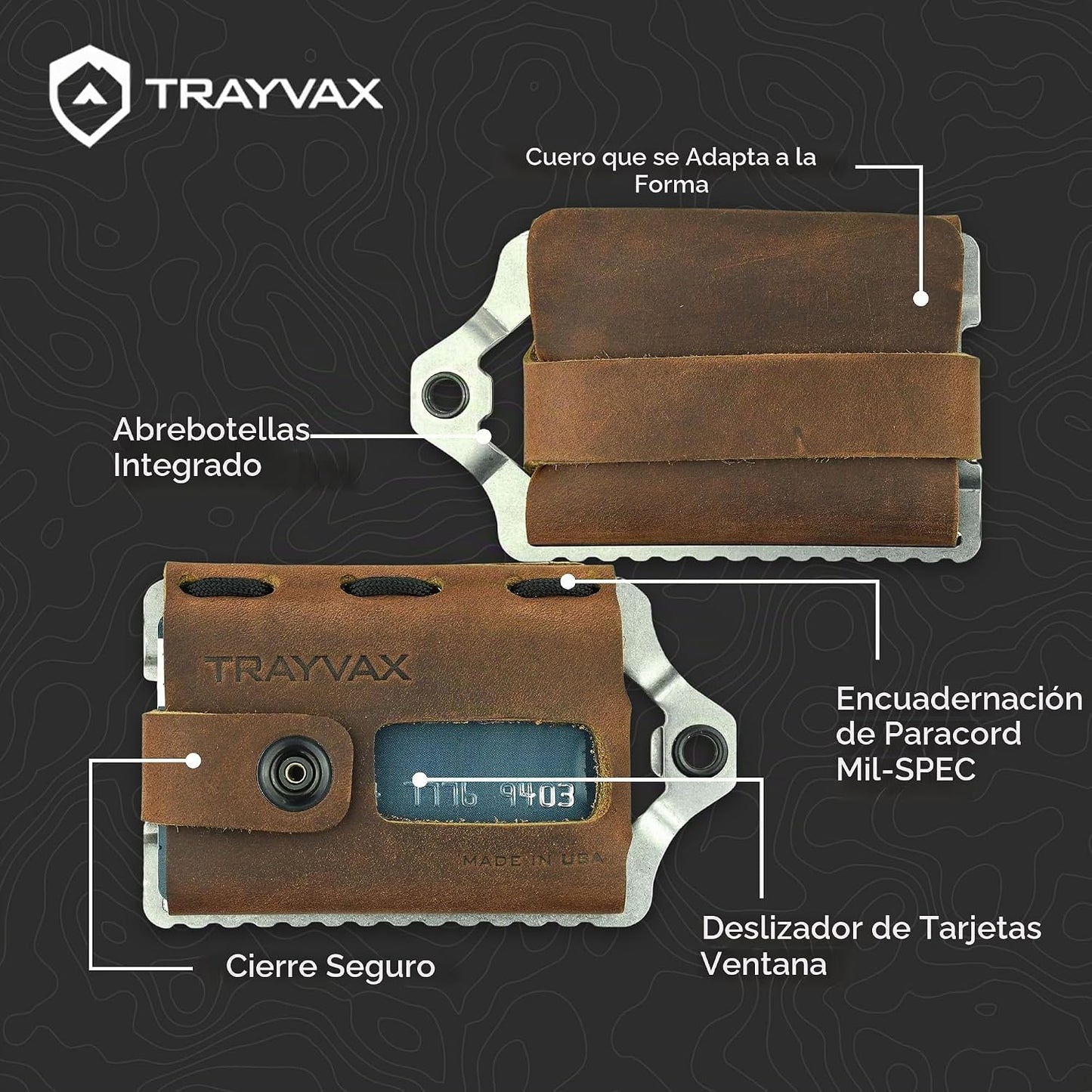 Trayvax Element Wallet, RFID bolsillo frontal para tarjetas de créd...