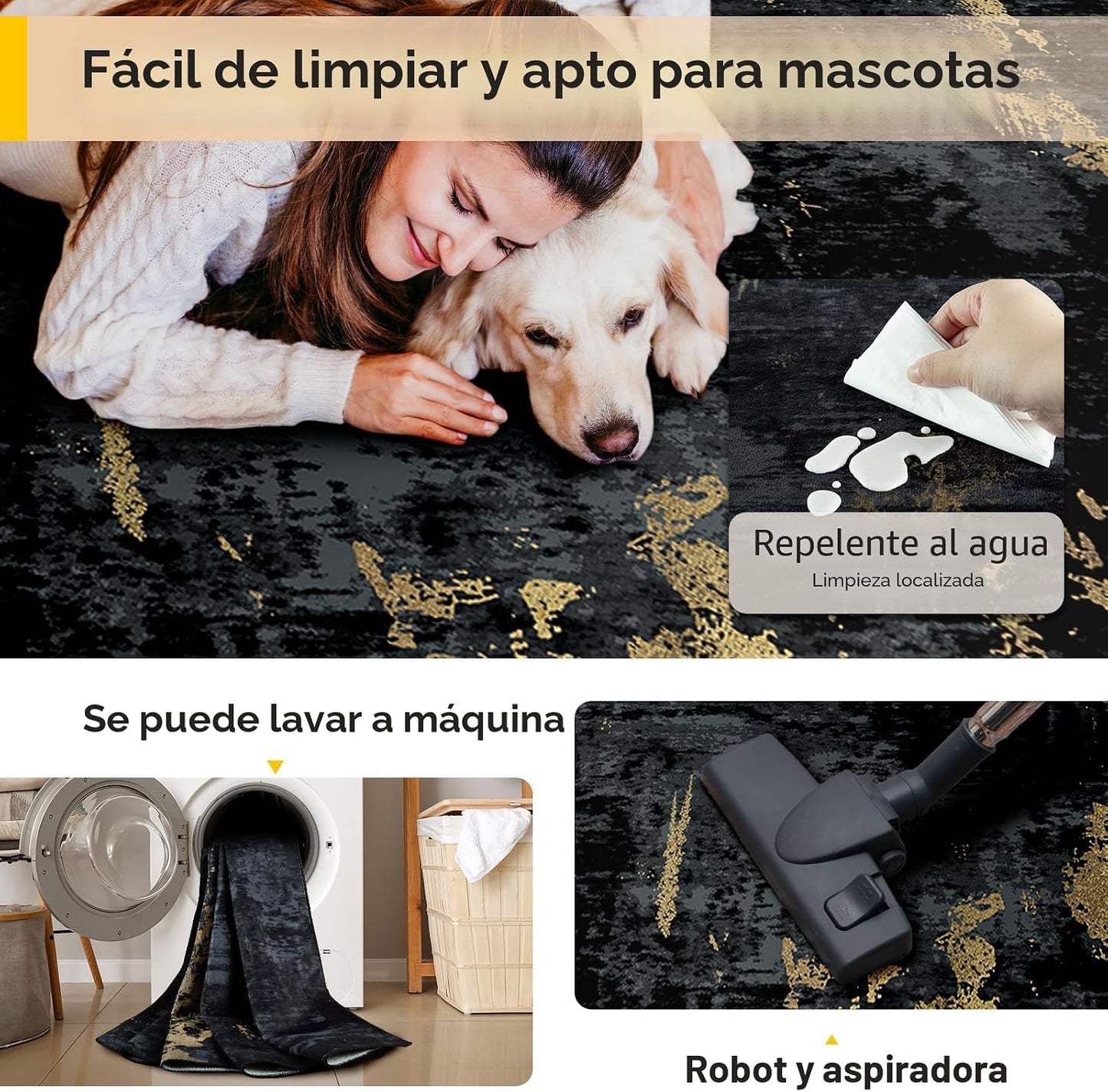 RELEANY - Alfombra abstracta lavable de 5 x 7 pies para sala de est...