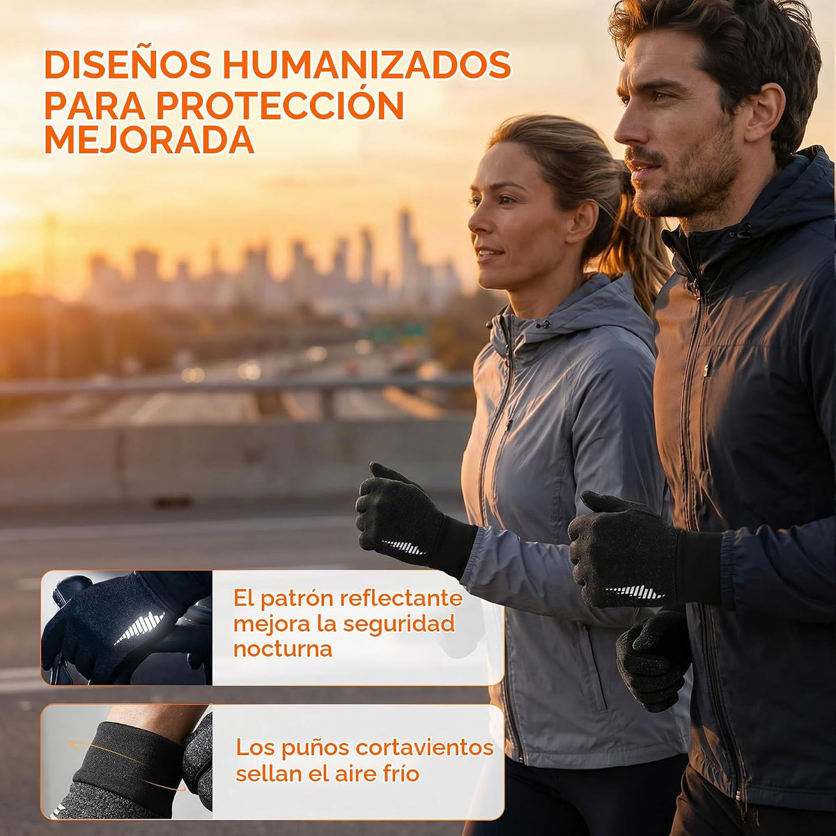 rivmount Guantes ligeros de invierno para correr, pantalla táctil y...