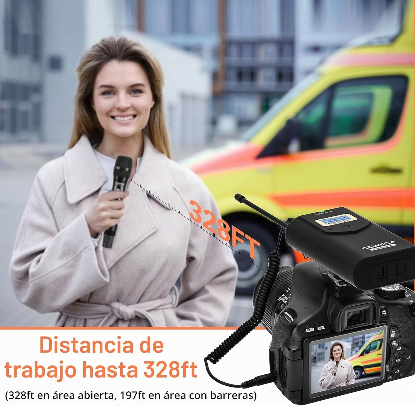 COMICA CVM-WM100 H UHF Sistema de Micrófono Inalámbrico Profesional...