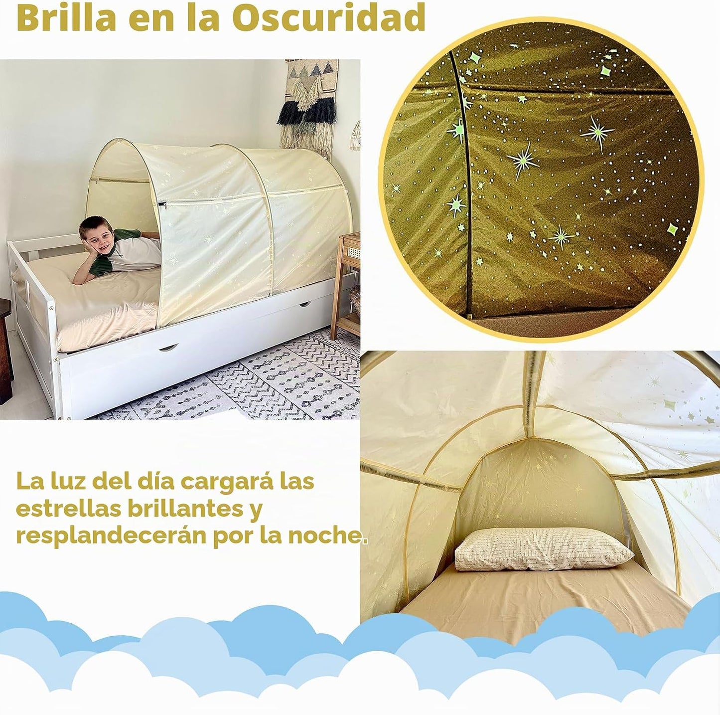AIR FORT Original DreamFort - Toldo portátil desplegable para cama...