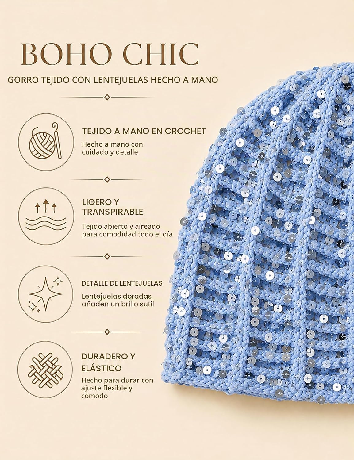 IcthyoStride Sombrero de fiesta para mujer, tocado de lentejuelas,...