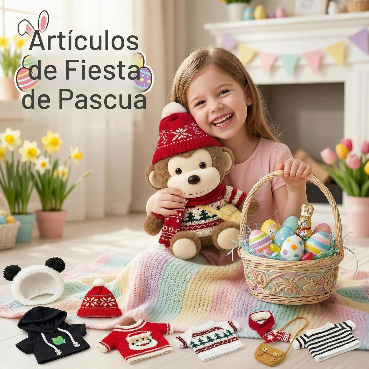 Destlife Mono de Peluche con 9 Prendas y Accesorios, 12 Pulgadas, N...
