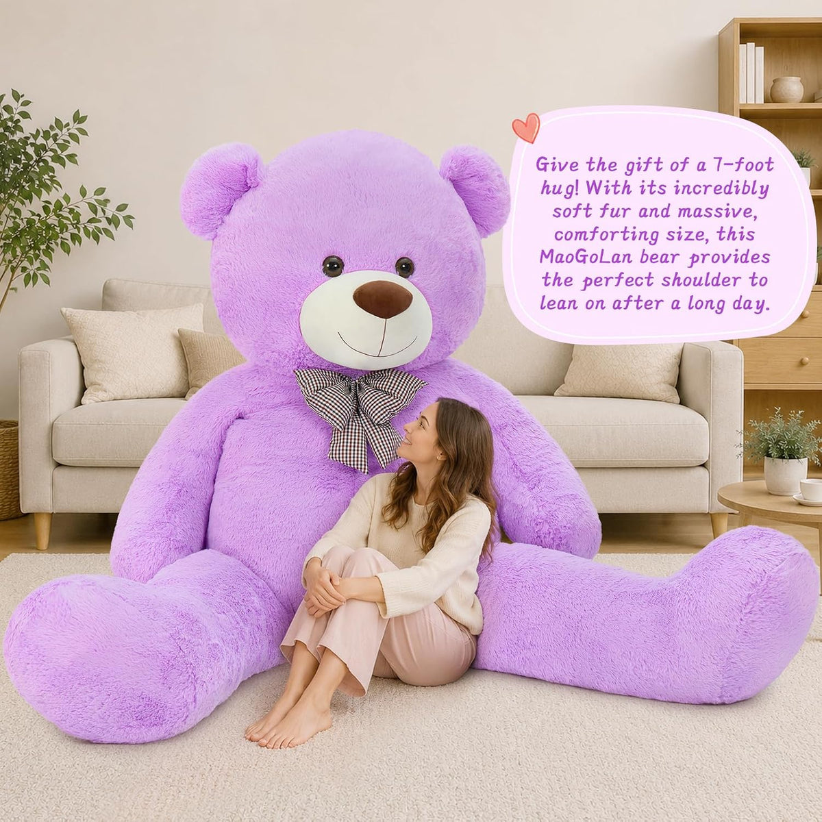 MaoGoLan Oso de peluche gigante de 7 pies, animal de peluche gigant...