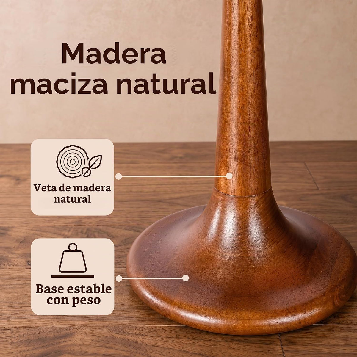 Scenekoy Lámpara de pie moderna de madera maciza de 65 pulgadas de...
