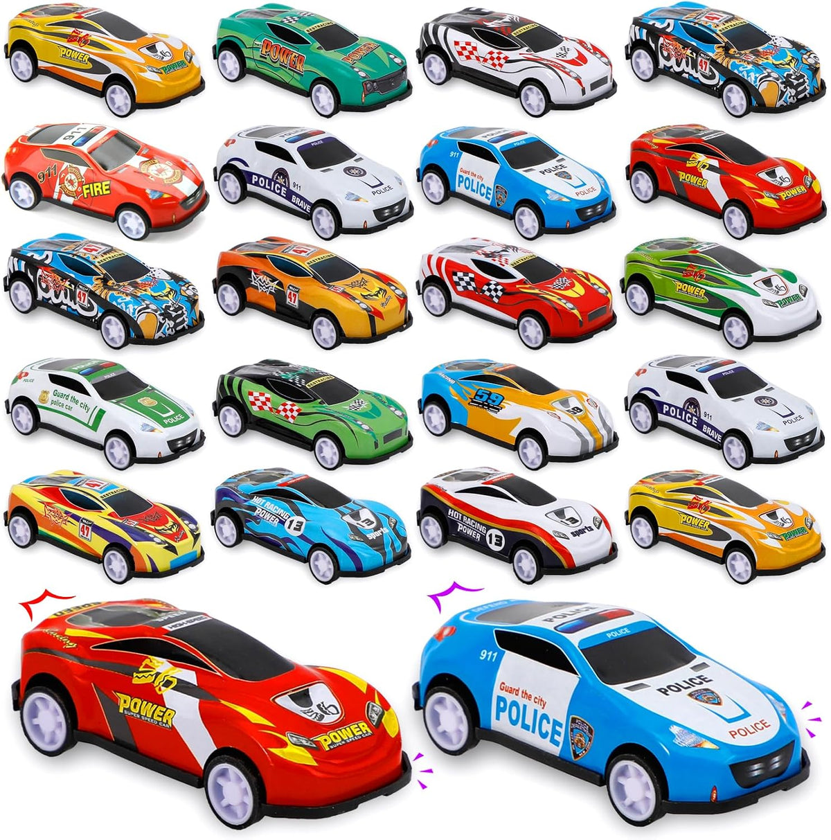 Siwarm 28 piezas de juguetes de autos de retroceso para niños, recu...