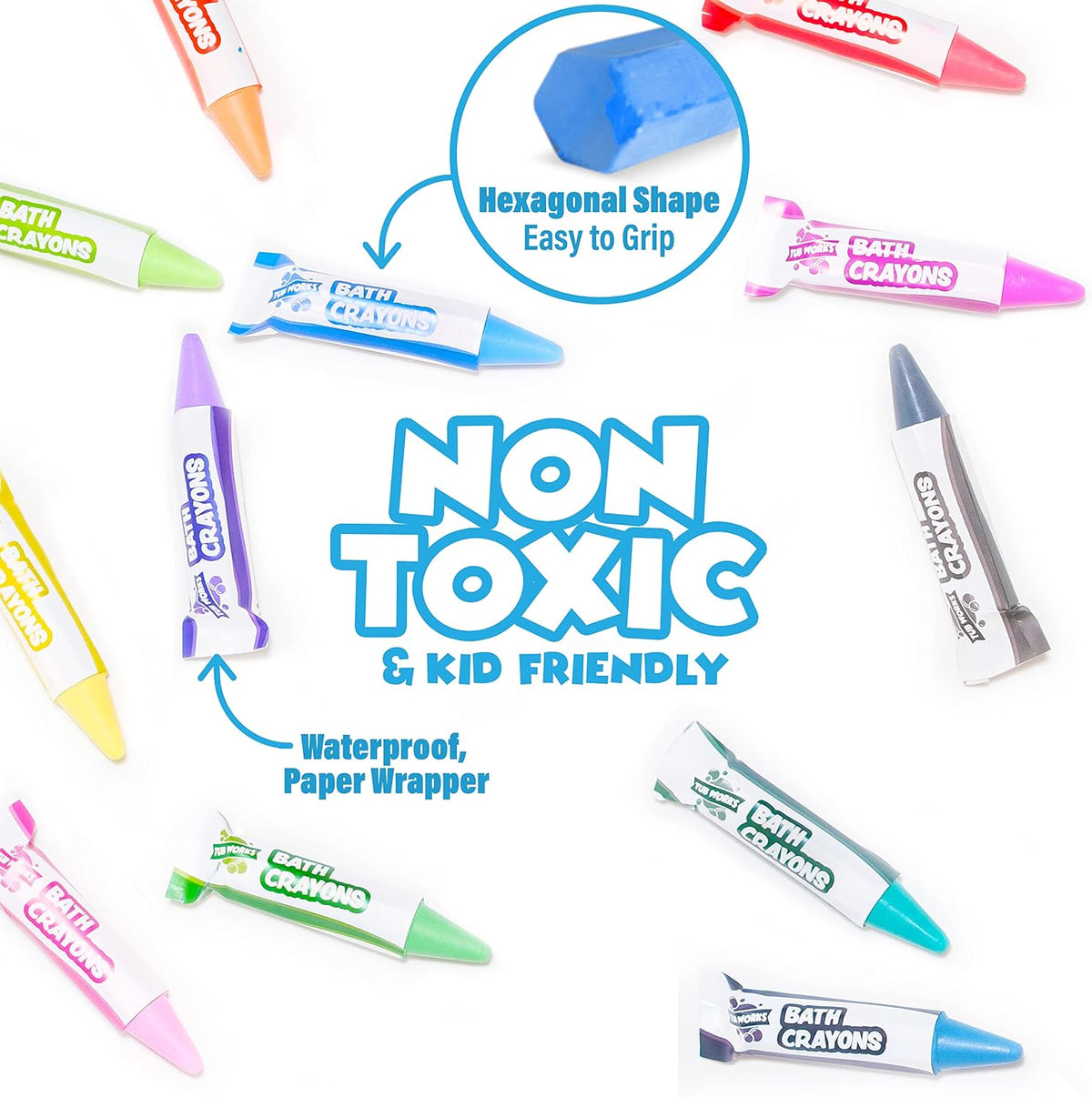 Tub Works® Smooth™ - Crayones de baño de juguete de baño, paquete d...
