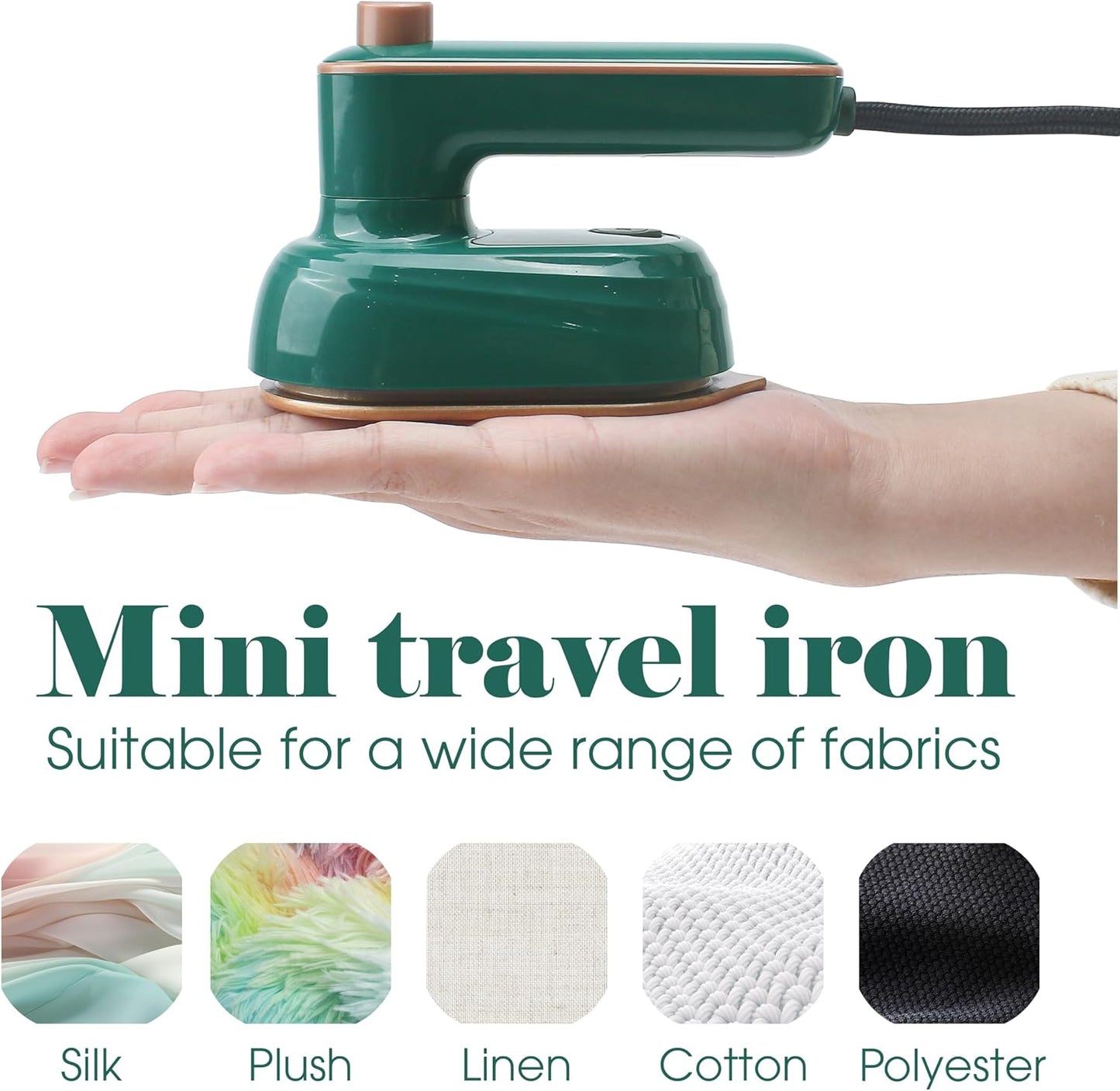 Vaporizador de viaje para ropa, plancha de ropa giratoria portátil,...