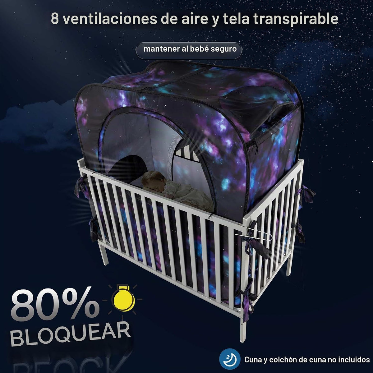 Poray - Tienda de campaña de privacidad para bebé, para cuna de dor...