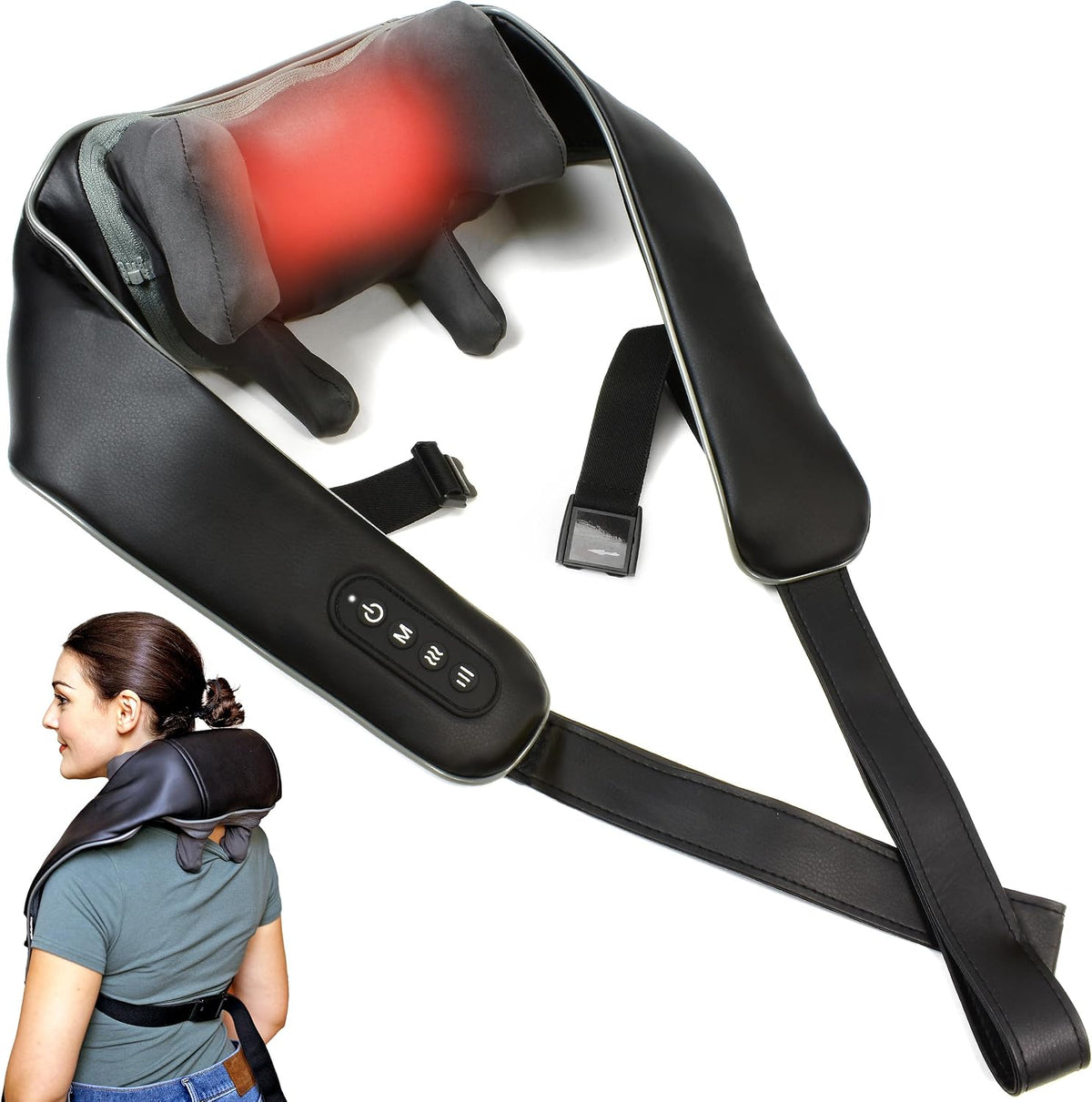 Zyllion ZMA-36 Masajeador de cuello y hombros con calor para alivia...