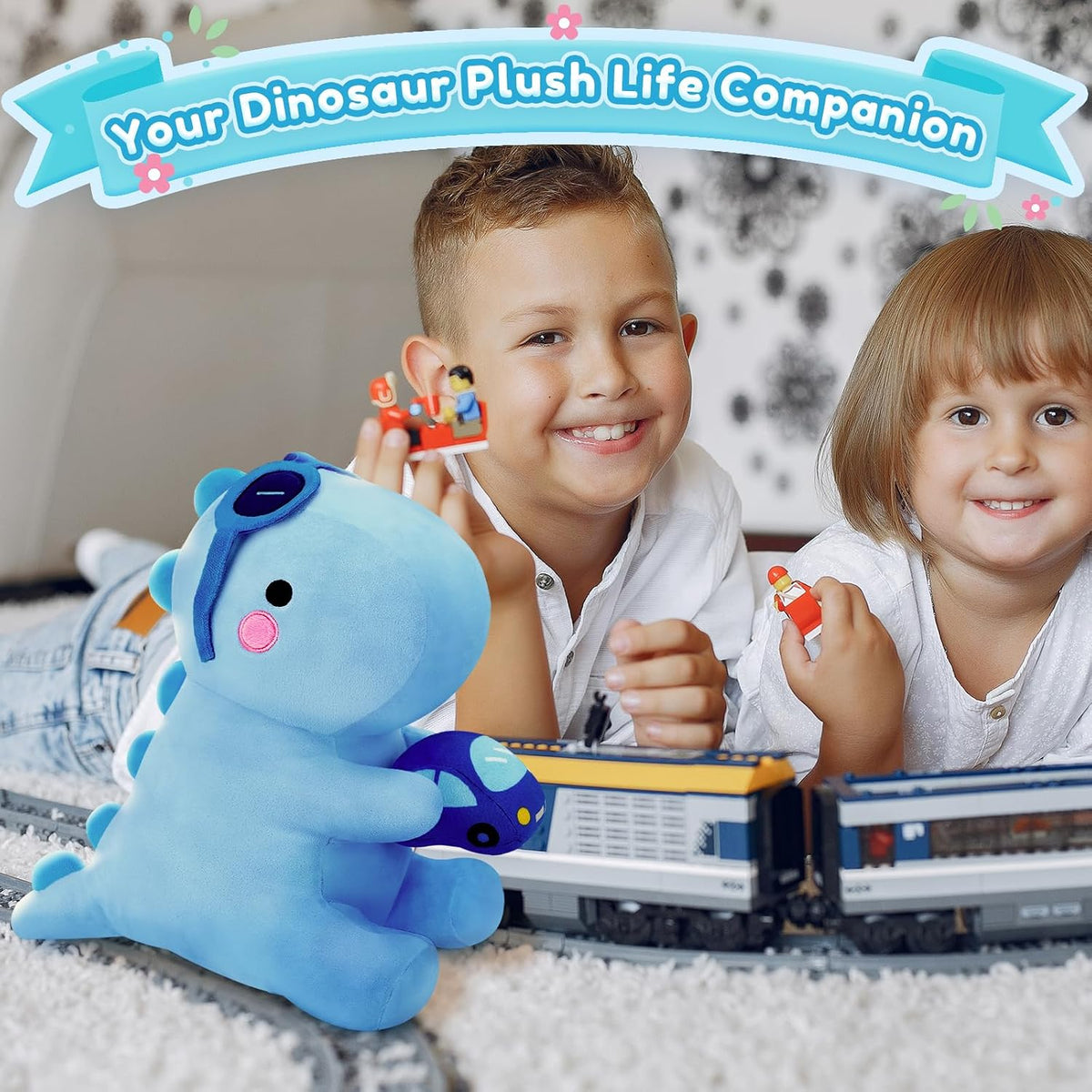SQEQE Animal de peluche de dinosaurio, lindos juguetes de peluche d...