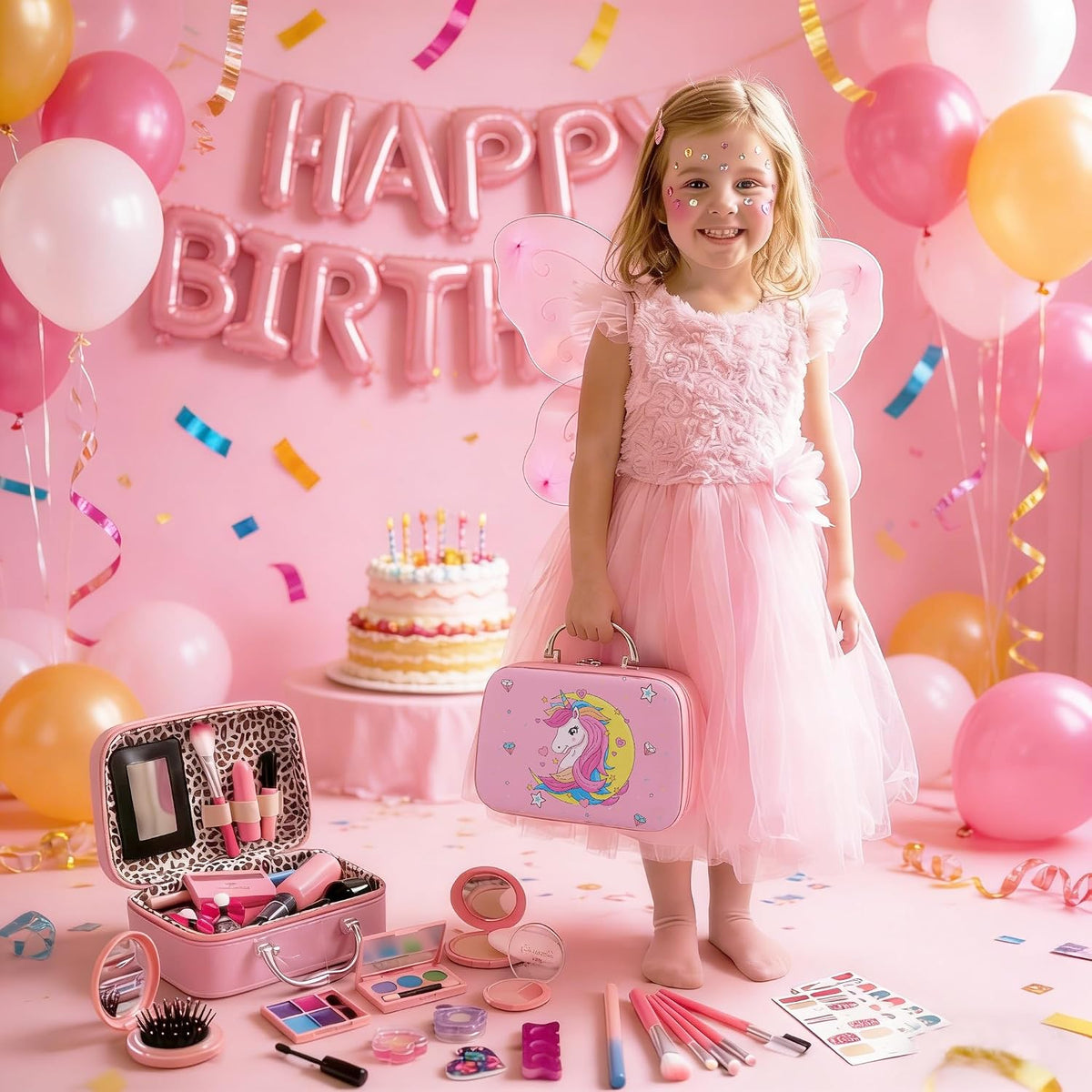 For Ideahome Juguetes de maquillaje lavables para niñas, juego de m...