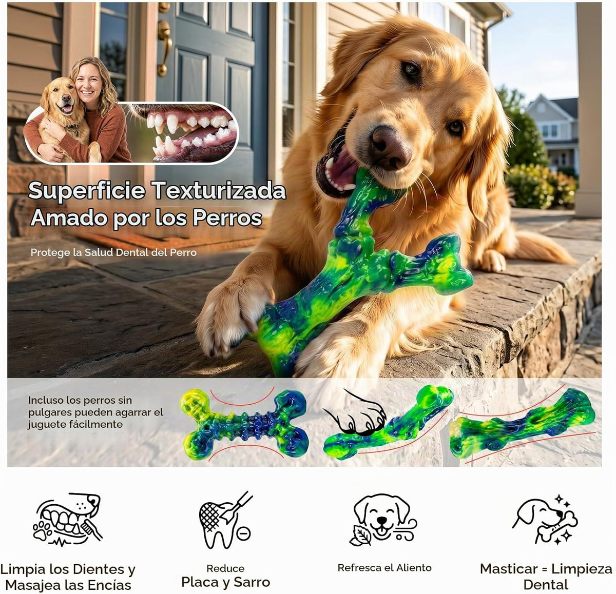 Kseroo Juguetes masticables para perros, paquete de 3, mantequilla...