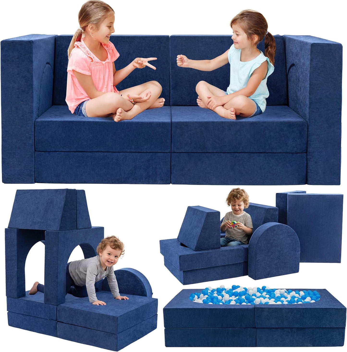 Fvkind Sofá de juego modular para niños de 10 piezas Sofá de juego...