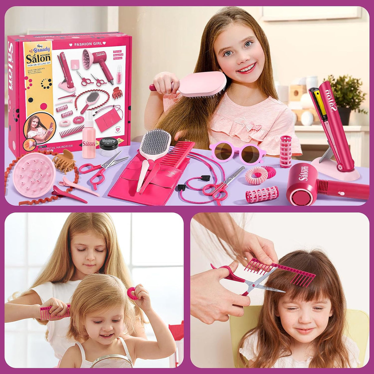 G.C Juguetes de peluquería para niñas, kit de peluquería para niños...