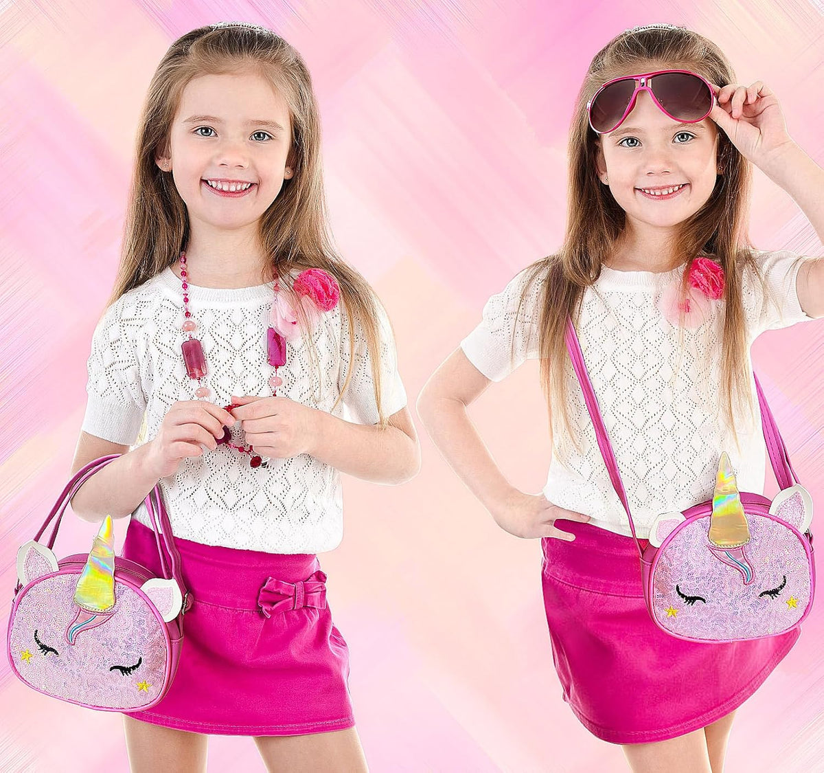Kit de maquillaje de unicornio para niñas pequeñas, juego de maquil...