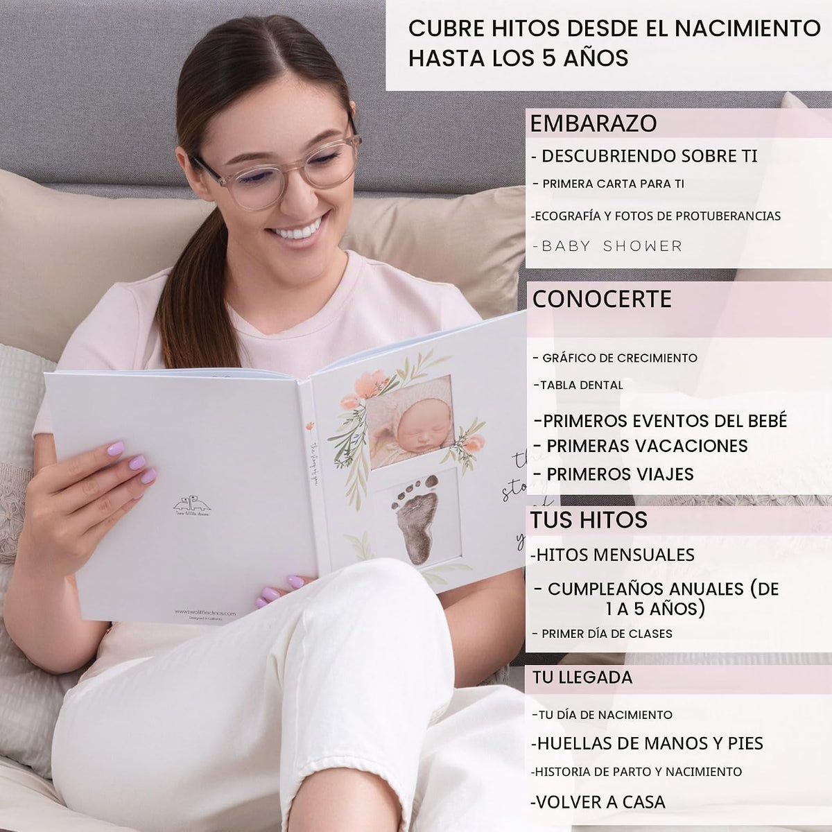 Libro de recuerdo para bebés, libro de hitos para bebé simple para...