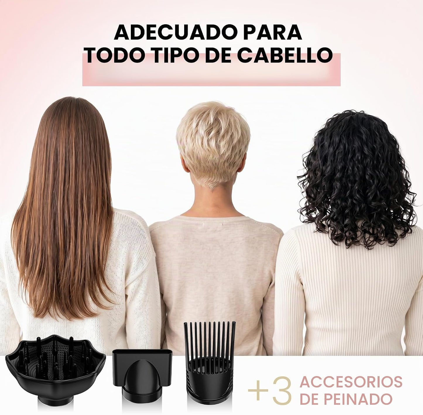 ELLA BELLA® Secador de pelo plegable por infrarrojos: motor profesi...