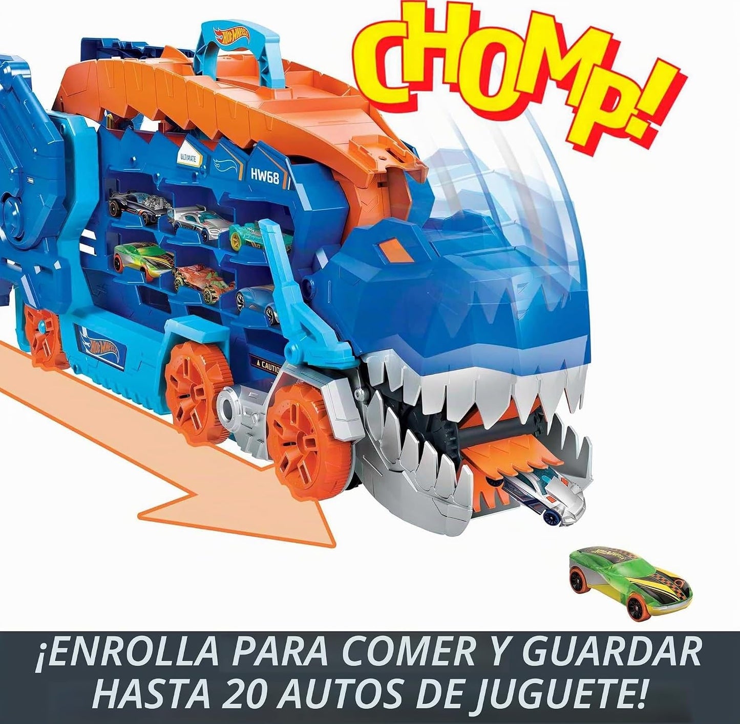 Hot Wheels City Ultimate Hauler, se transforma en T-Rex con pista d...