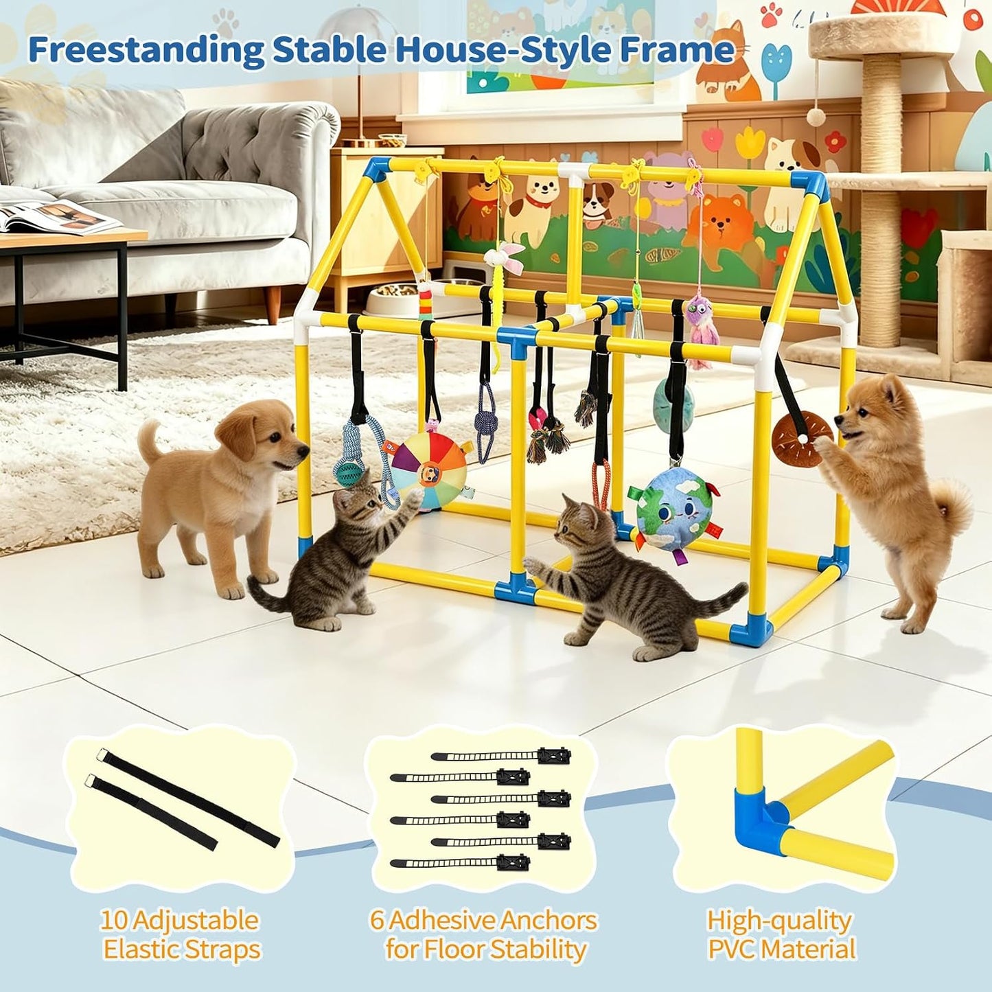 Liitrton Gimnasio para cachorros para perros pequeños y gatitos, ma...