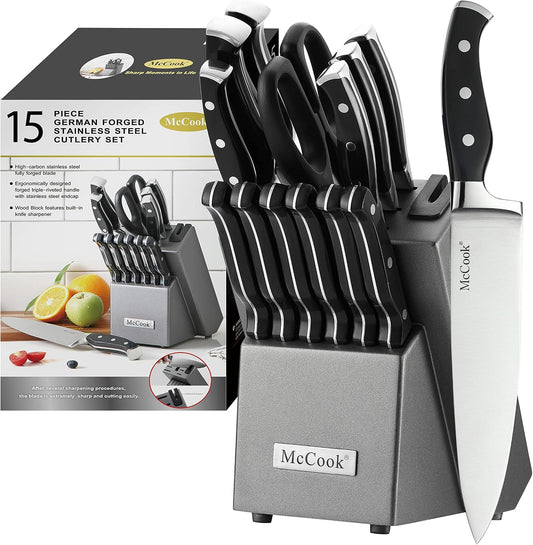 McCook® Juegos de cuchillos, juego de cuchillos de cocina alemán de...