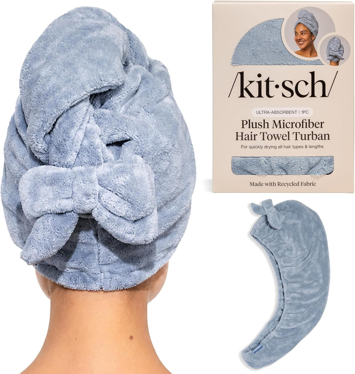 Kitsch Toalla de pelo de microfibra XL para mujer | Toallas de micr...