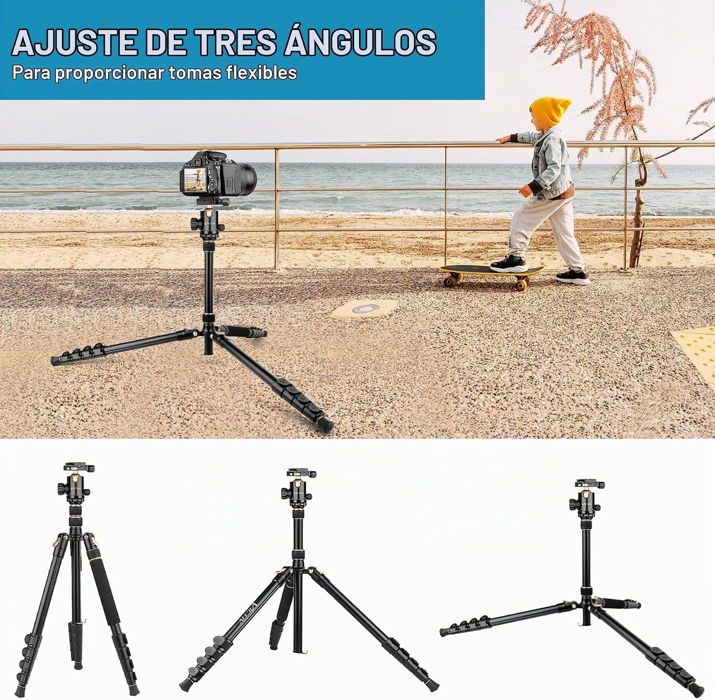 Trípode DSLR Profesional para Fotografía - Alto, Ligero y Resistent...