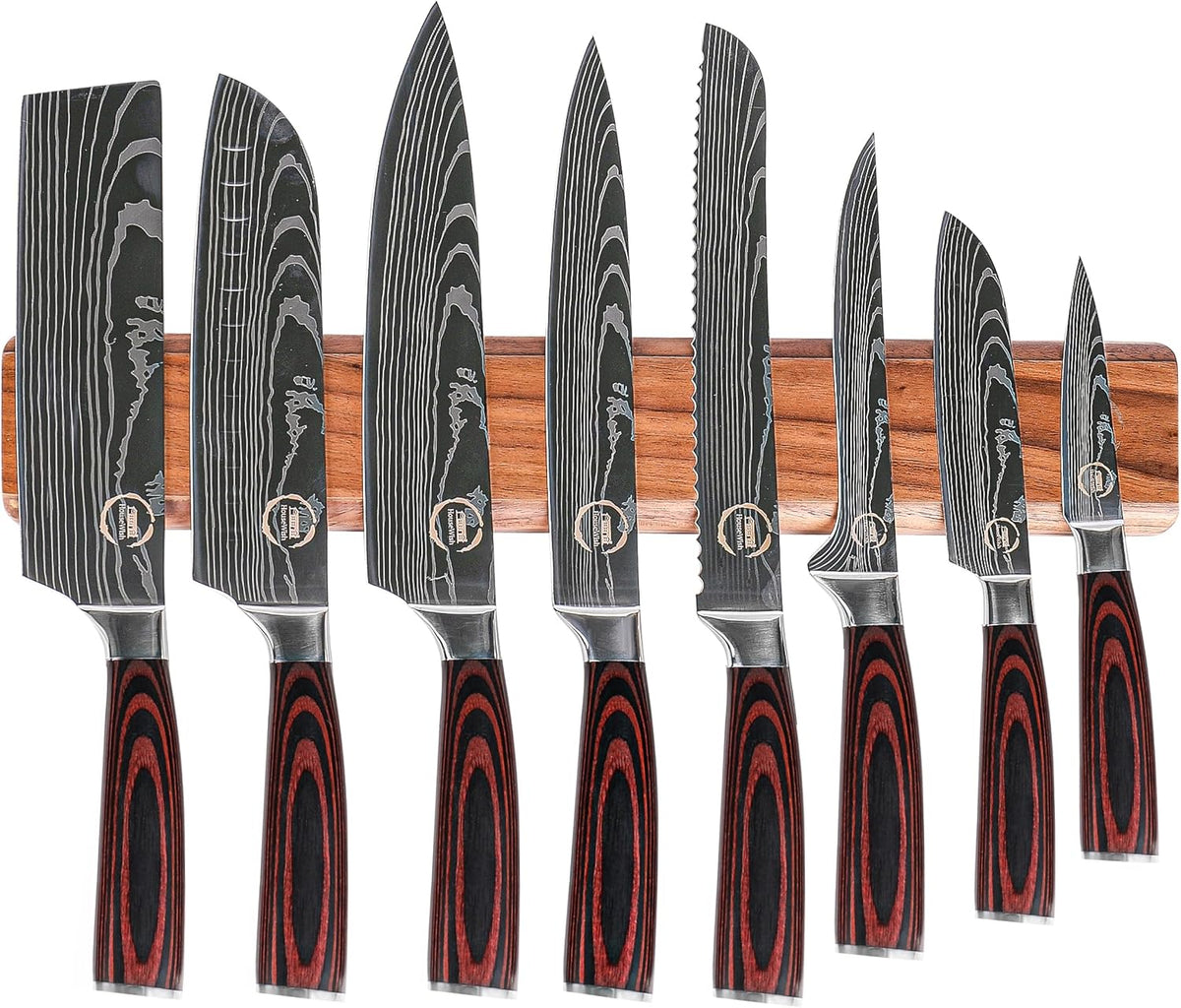 HouseWish 8 piezas de cuchillos de chef - Cuchillos de acero inoxid...