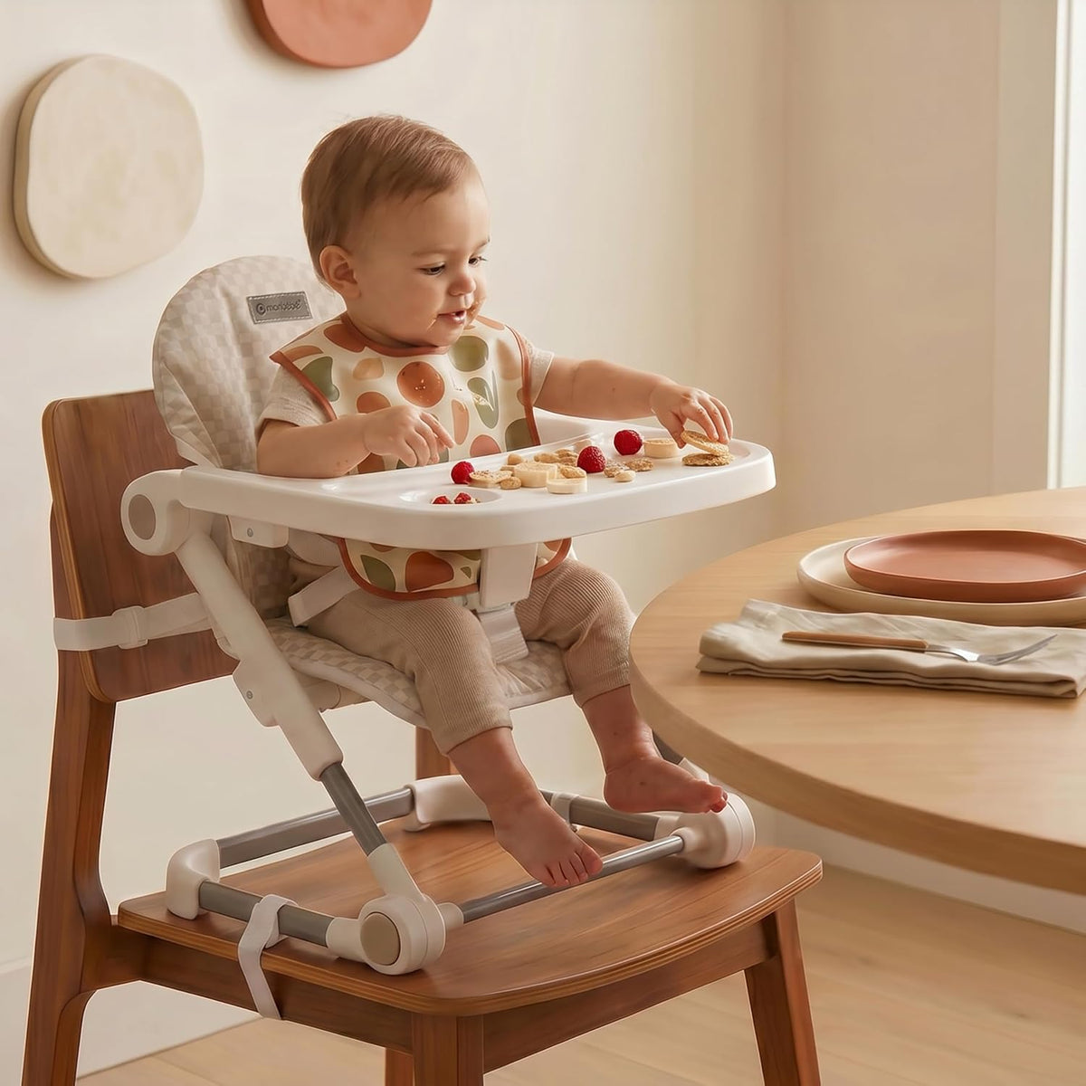 Monbébé Chaleur - Asiento elevador de alimentación plegable, leche...
