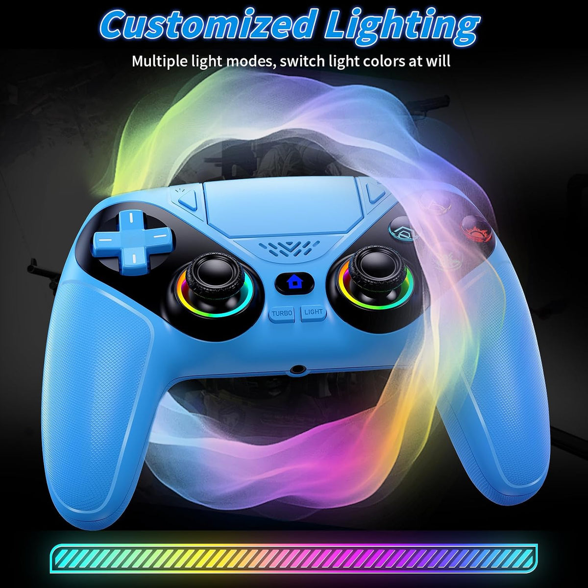 Gamrombo Controlador inalámbrico LED para PS5, compatible con PS5 P...