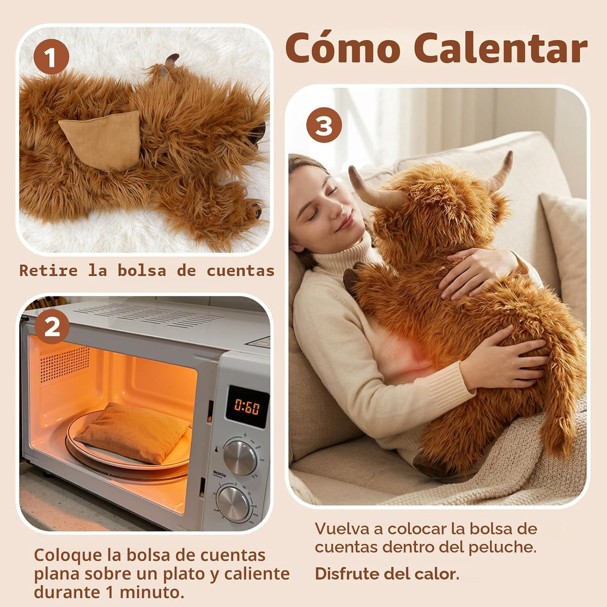 Animales de peluche con peso de vaca de las tierras altas de 25 pul...