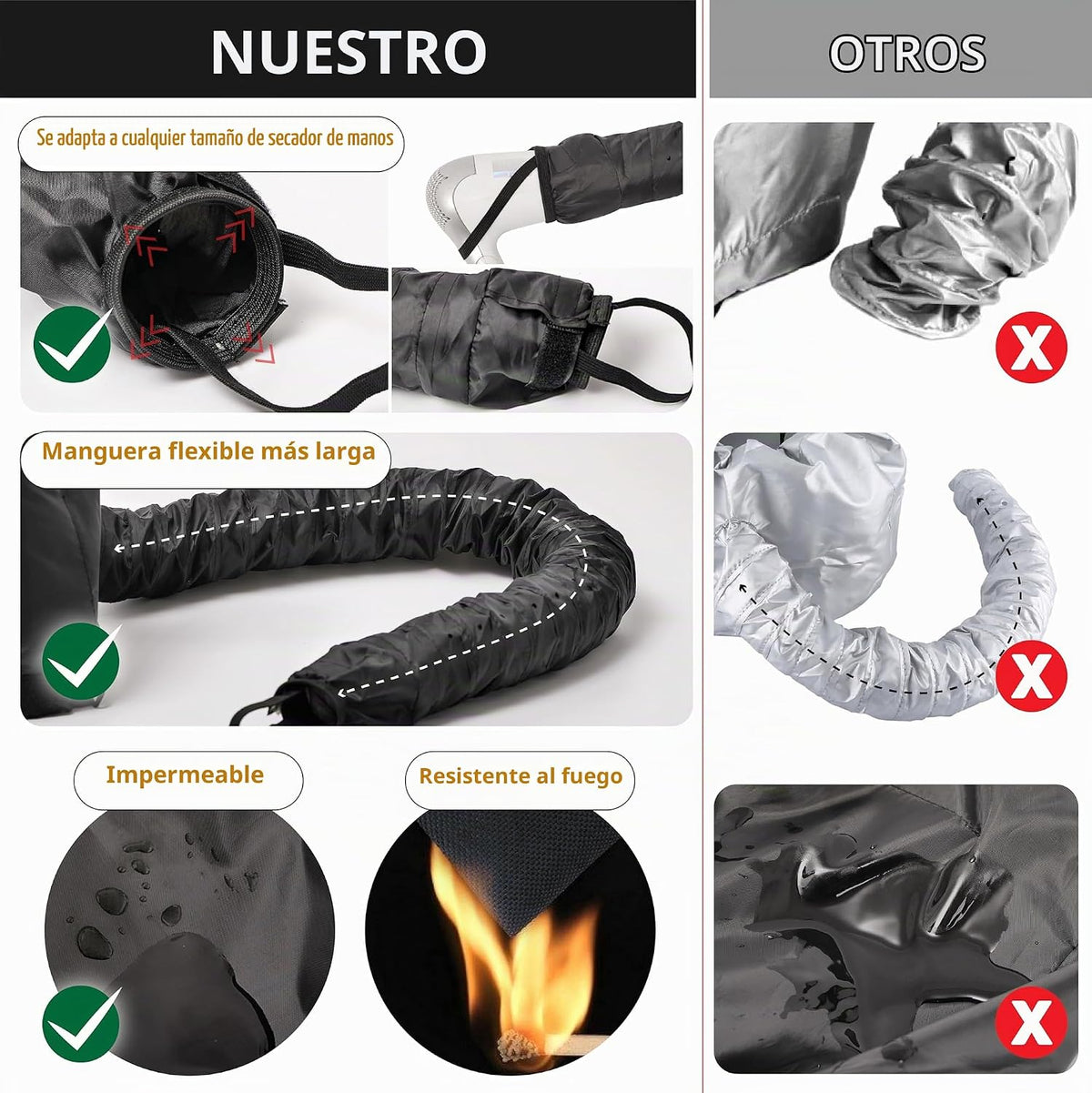 Accesorio de secador de pelo grande para mechones, rastas y cabello...